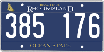 RI license plate 385176