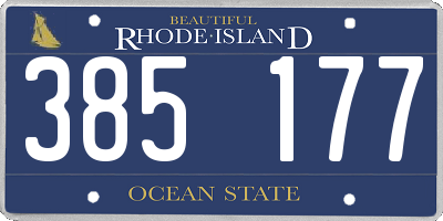 RI license plate 385177