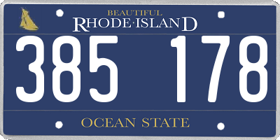RI license plate 385178