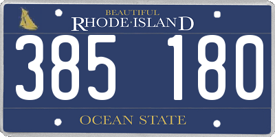 RI license plate 385180