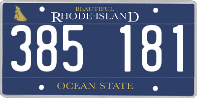 RI license plate 385181