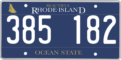 RI license plate 385182