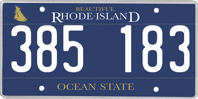 RI license plate 385183