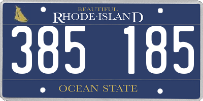 RI license plate 385185