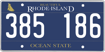 RI license plate 385186