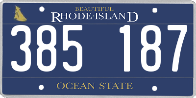 RI license plate 385187