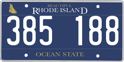 RI license plate 385188