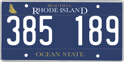 RI license plate 385189