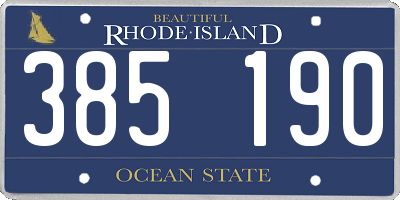 RI license plate 385190