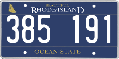 RI license plate 385191