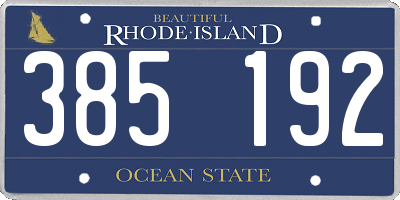 RI license plate 385192