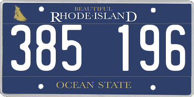 RI license plate 385196