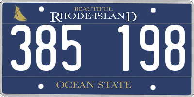 RI license plate 385198