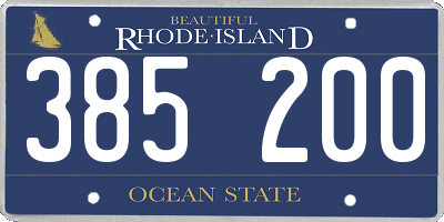RI license plate 385200