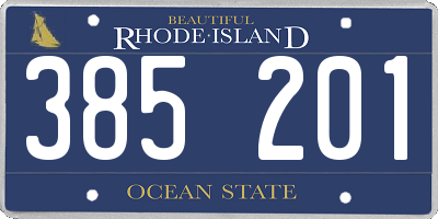 RI license plate 385201