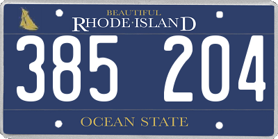 RI license plate 385204