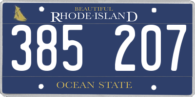 RI license plate 385207