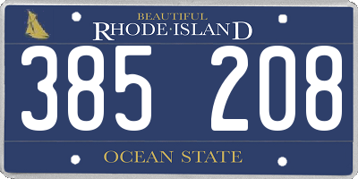 RI license plate 385208