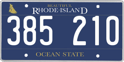 RI license plate 385210