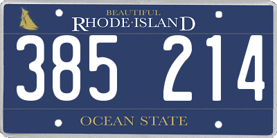 RI license plate 385214
