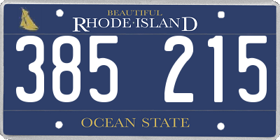 RI license plate 385215