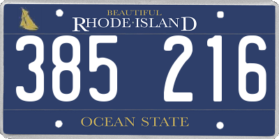 RI license plate 385216