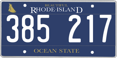 RI license plate 385217