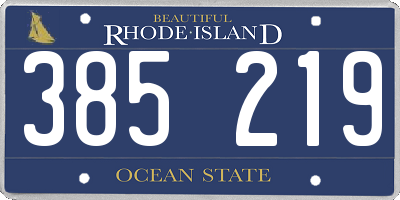 RI license plate 385219