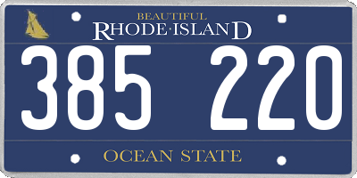 RI license plate 385220