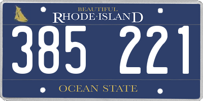 RI license plate 385221