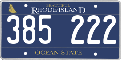 RI license plate 385222