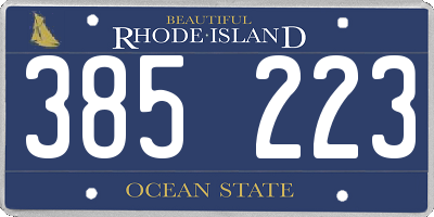 RI license plate 385223
