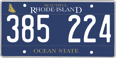 RI license plate 385224