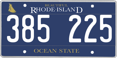 RI license plate 385225