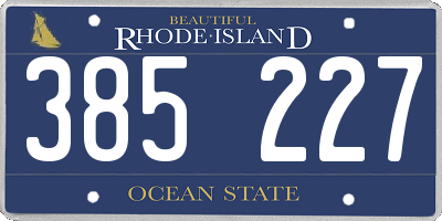 RI license plate 385227