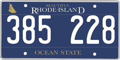 RI license plate 385228