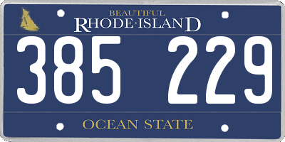 RI license plate 385229