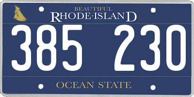 RI license plate 385230