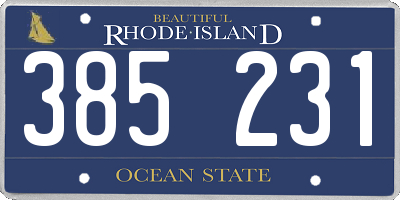 RI license plate 385231