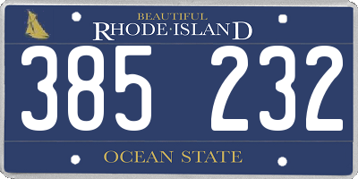 RI license plate 385232