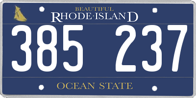 RI license plate 385237