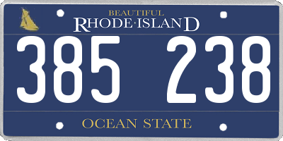 RI license plate 385238