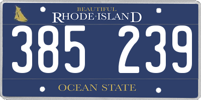 RI license plate 385239