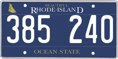 RI license plate 385240