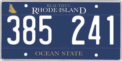 RI license plate 385241