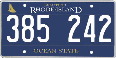 RI license plate 385242