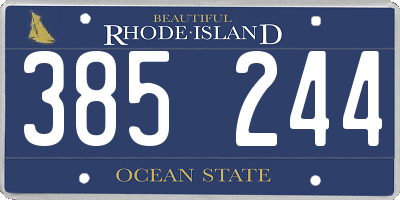 RI license plate 385244