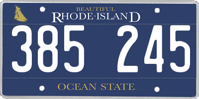 RI license plate 385245