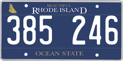 RI license plate 385246