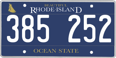RI license plate 385252